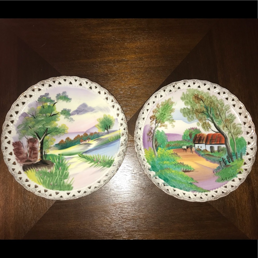 Rare Vtg Japan Plate Set